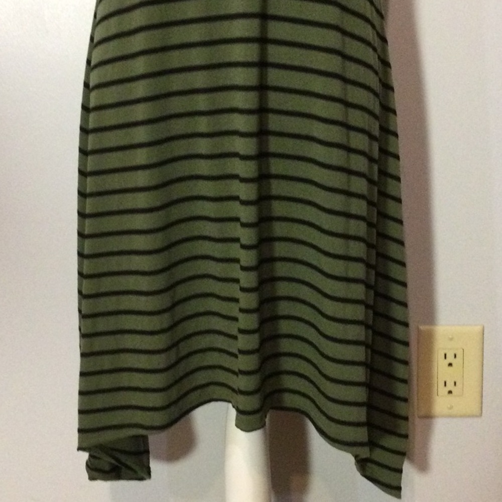 Black & Olive Green Striped Dress - Picture 5 of 7